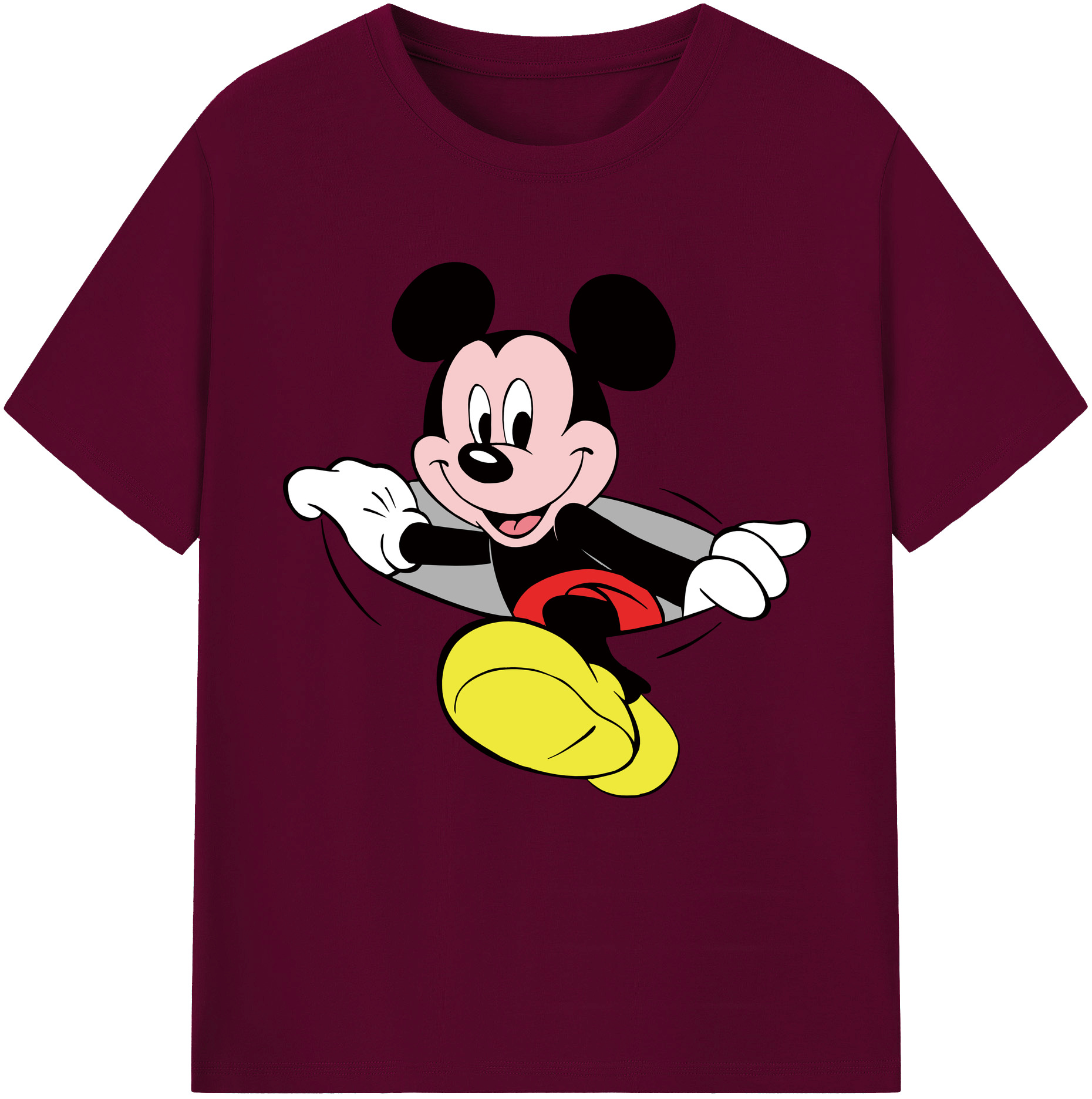 （画像用） ミッキーマウス Mickey Mouse レディースカジュアルプリントTシャツ（綿100％）